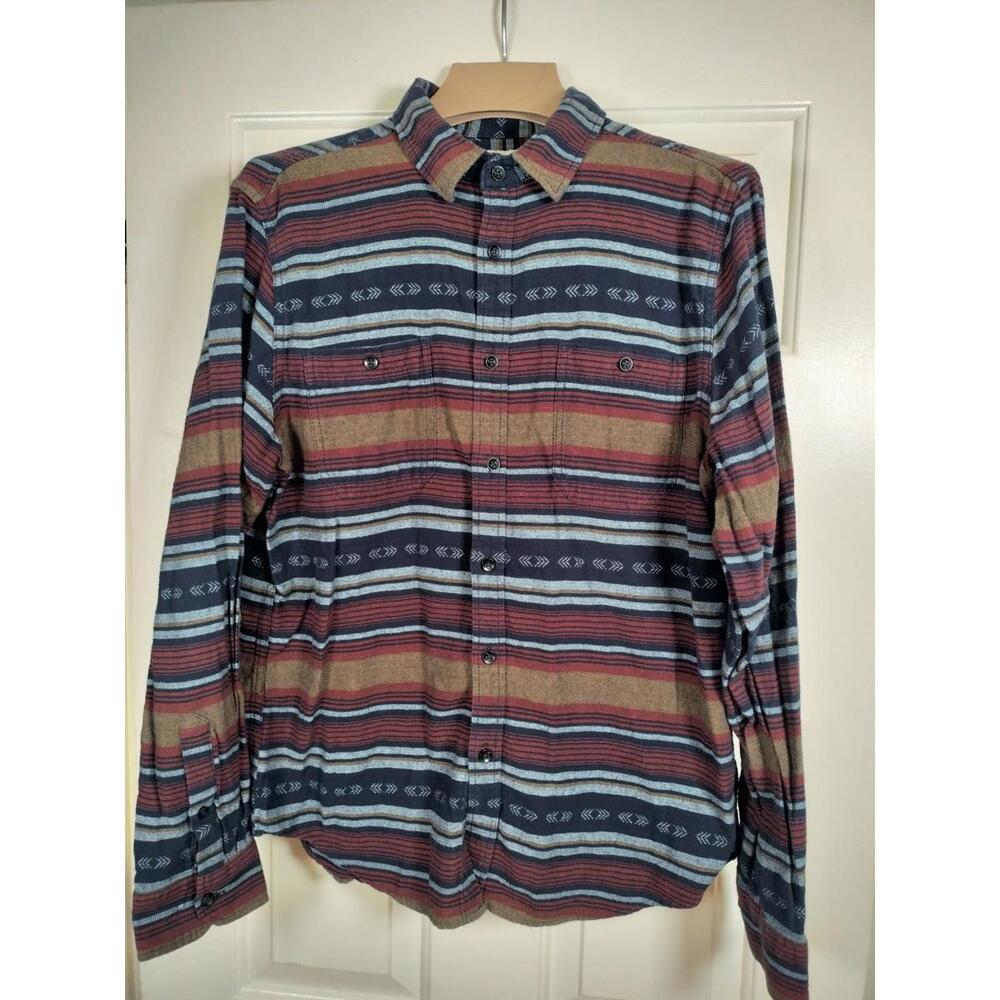Goodfellow & Co Men’s Large Flannel Shirt Southwestern Aztec Stripe Long‎ Sleeve